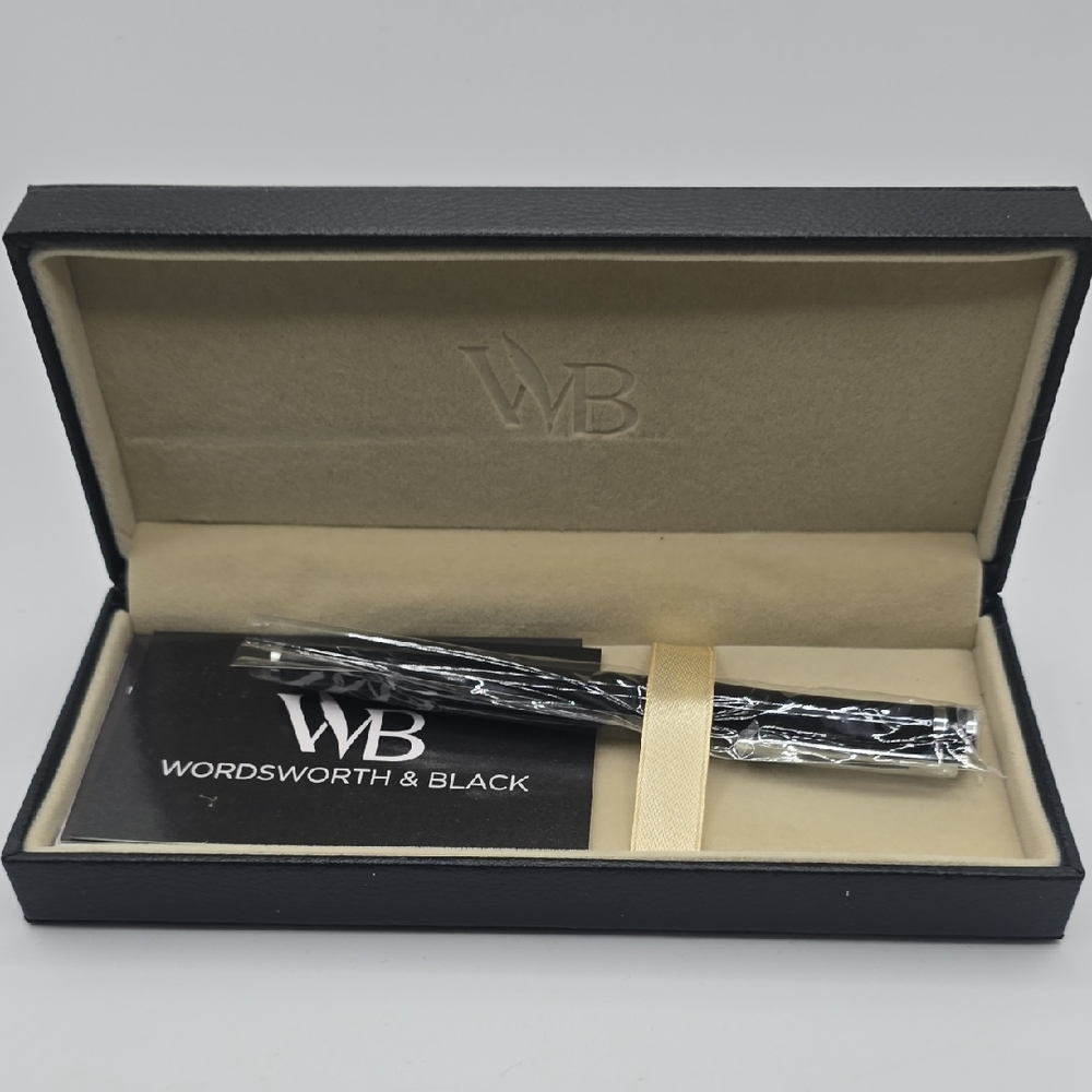 Wordsworth Black Fountain Pen With Extra Ink Cartridges